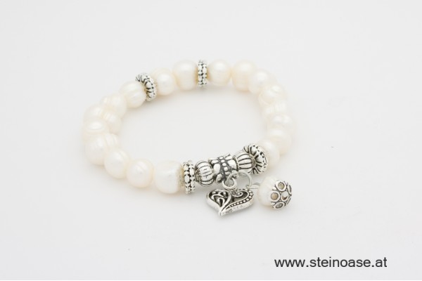 Armband Perle & Herz